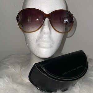 Marc by Marc Jacobs brown honey sunglasses with chic black Marc Jacobs case.